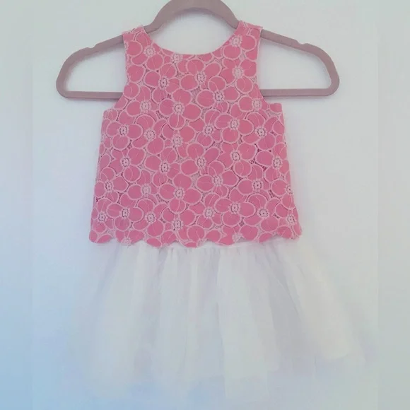 Janie and Jack | Dresses | Janie And Jack Girls Dress Sz 4 All Abloom Pink  Lace White Tulle Skirt Easter | Poshmark